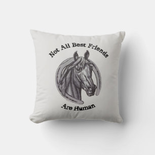Coussin Tous les meilleurs amis ne sont pas humains Cheval