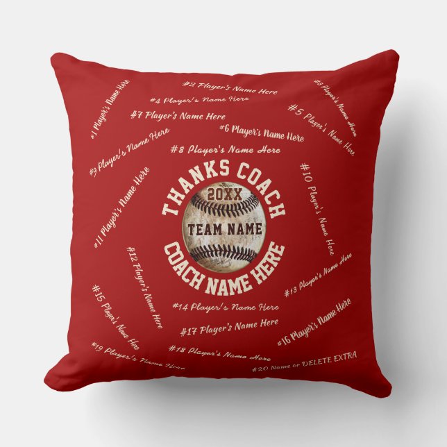 Coussin Tous les noms de joueurs, d'équipe et d'entraîneur (Recto)