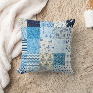 Coussin Tous Motif de surface de chèvre bleu 2025
