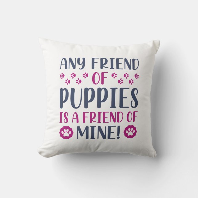Coussin Tout Ami De Chiots (Recto)