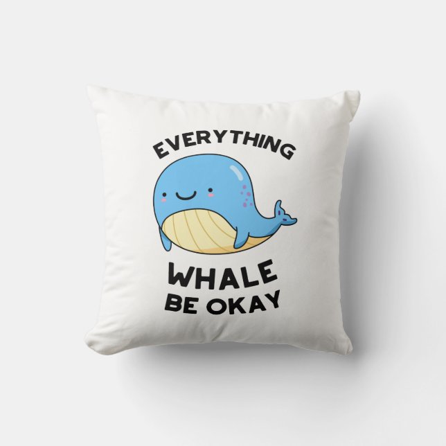 Coussin Tout Baleine être d'accord amusant jeu de baleine (Recto)