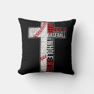 Coussin Tout ce dont j'ai besoin est Baseball & Jésus Chri