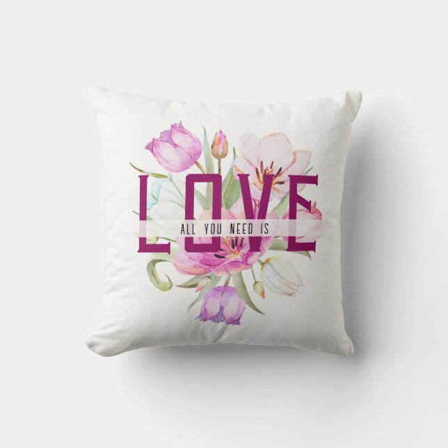 Coussin Tout ce dont vous avez besoin est Loin Floral Clas (Recto)