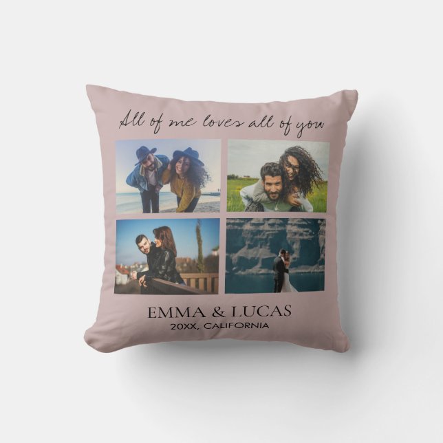 Coussin Tout de moi aime tout de toi – Photo personnalisée (Recto)