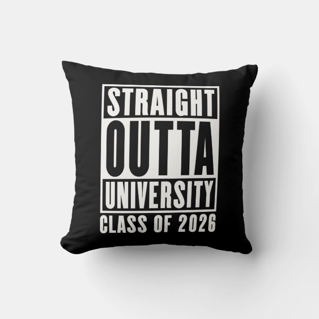 Coussin Tout droit sorti de l'université promotion 2026 (Recto)
