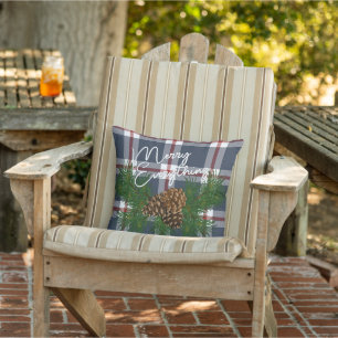 Coussin Tout Joyeux Personnalisé Rouge Blanc Bleu Cabane P