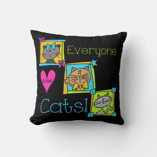 Coussin Tout le monde aime les chats (Recto)