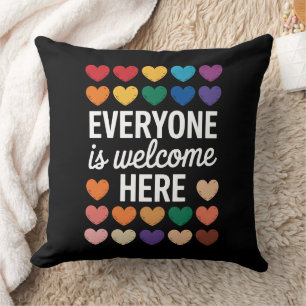Coussin Tout le monde est le bienvenu ici LGBTQ