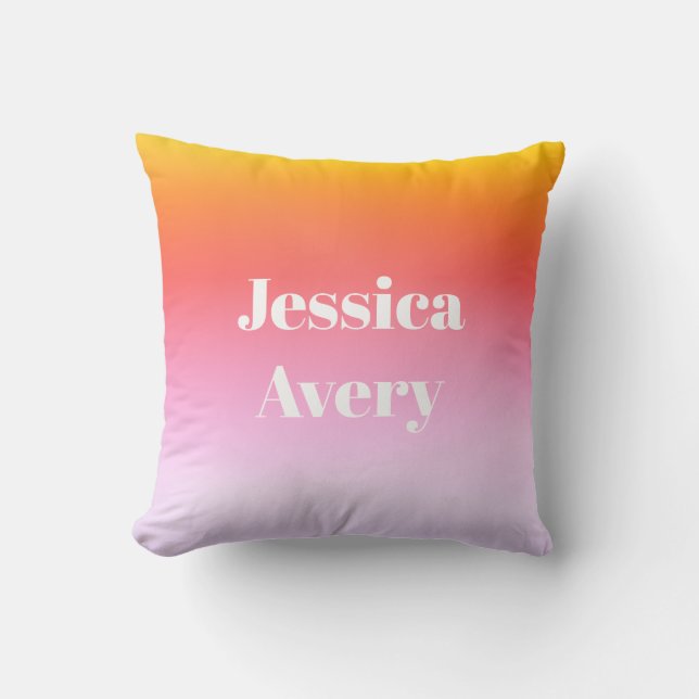 Coussin Tout nom | Texte de style rétro-moderne couleur om (Recto)