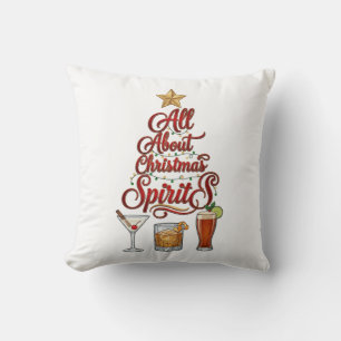 Coussin Tout sur les cocktails de Noël Esprits Whiskey Sta