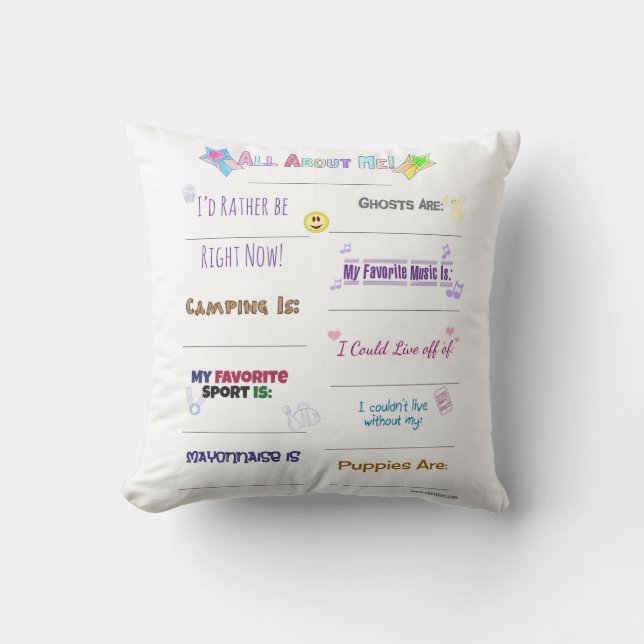Coussin Tout sur moi Customisez-le (Recto)