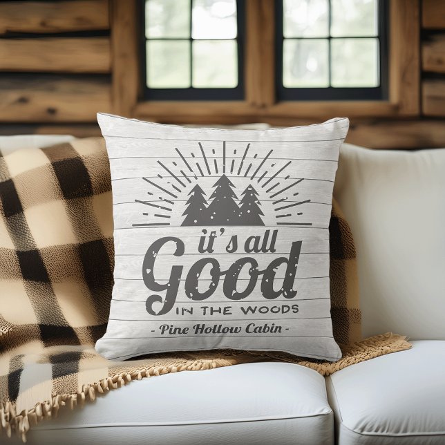 Coussin Tout va bien dans les bois | Rustique personnalisé (Créateur téléchargé)