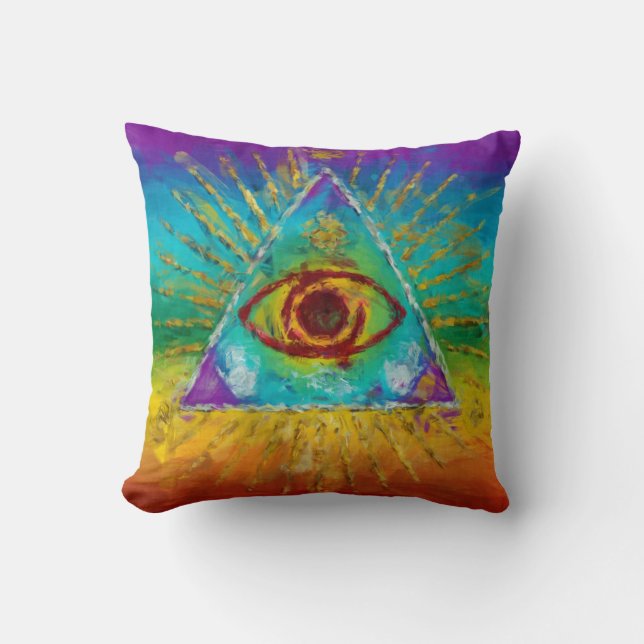 Coussin Tout Voir L'Oeil De Dieu - Art abstrait (Recto)