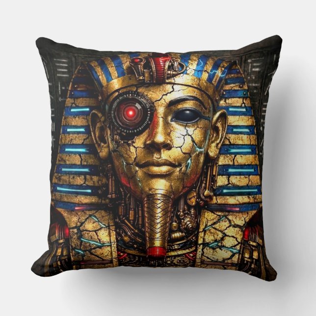 Coussin Toutânkhamon 2.0 : Le Roi Cybernétique (Recto)