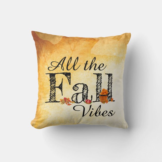 Coussin Toutes les vibrations d'automne lancent l'oreiller (Recto)
