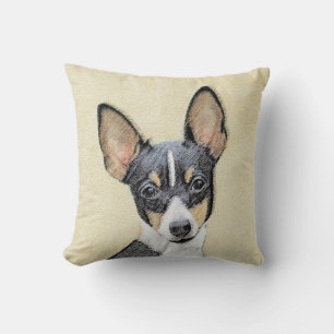 Coussin Toy Fox Terrier Peinture - Cute Original Chien Art