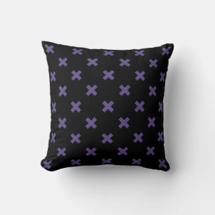 Coussin Traces croisées ultra violettes sur noir