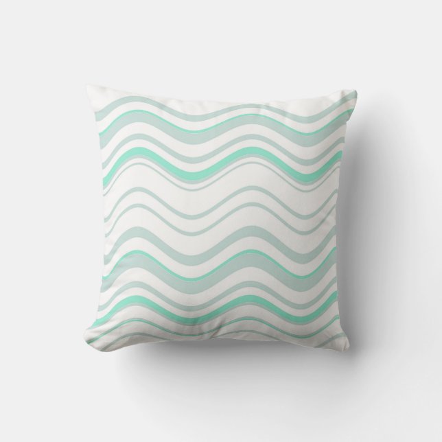 Coussin Traces de ligne Wavey Abstrait 5 (Recto)