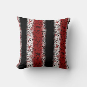 Coussin Traces peintes Messy, Rouge, Noir et Blanc