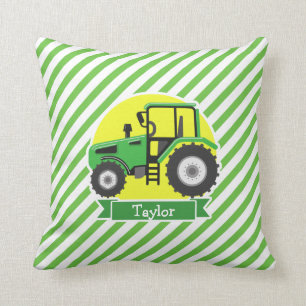 Coussin Tracteur agricole vert avec jaune; vert et blanc