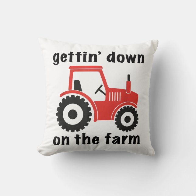Coussin Tracteur Descendre sur la ferme Pays Nacre Danc (Recto)
