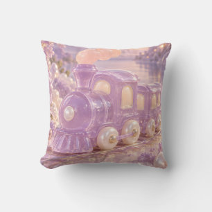 Coussin Train à gelée de lilas Fantaisie perlée ferroviair