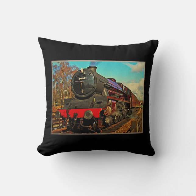 Coussin Train à vapeur vintage (Recto)