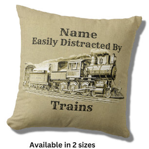 Coussin Train À Vapeur vintage Facilement Distrait Par, Aj