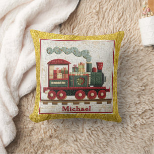 Coussin Train de Noël personnalisé I Cadeaux pour enfants