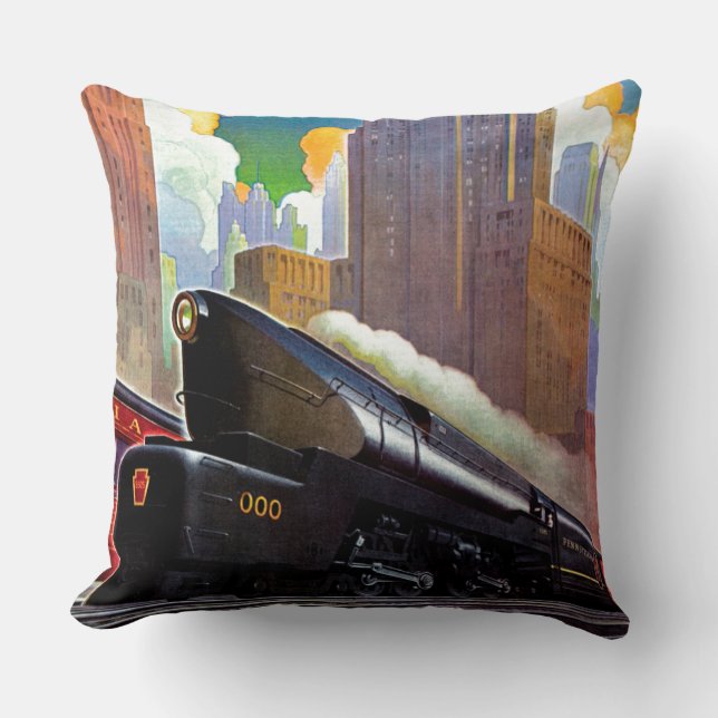 Coussin Train de Pennsylvanie par Unknown (Recto)