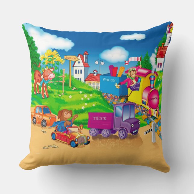 Coussin train et voiture (Recto)
