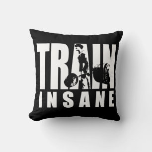 Coussin TRAIN INSANE - Deadlift - Gym Workout Motivational