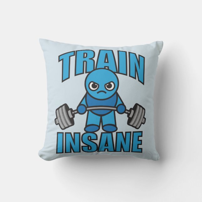 Coussin TRAIN INSANE Kawaii Weightlifter Deadlifter entraî (Recto)