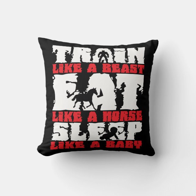 Coussin Train Like A Beast - Gymnase et remise en forme Mo (Recto)