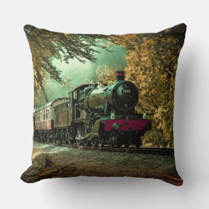 Coussin Train Locomotive Retro Leviers Vintages Automne