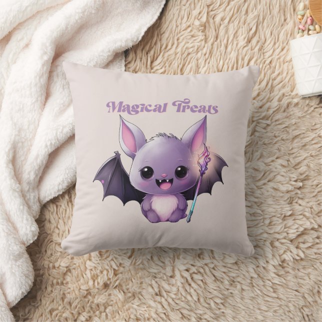Coussin Traitements magiques avec Bats mignons (Couverture)