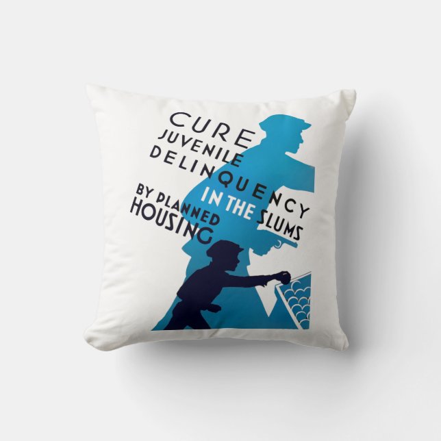 Coussin Traiter la délinquance juvénile dans les taudis (Recto)