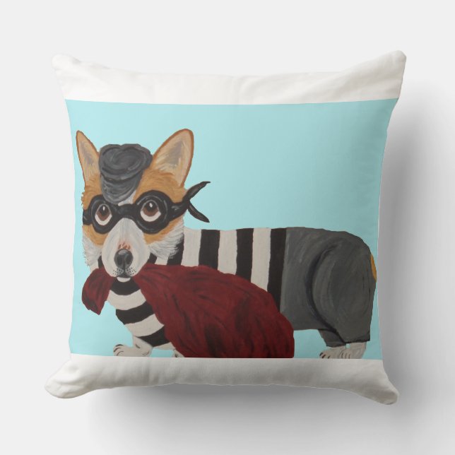 Coussin Traître de Welsh Corgi Voleur de Friandises Oreill (Recto)