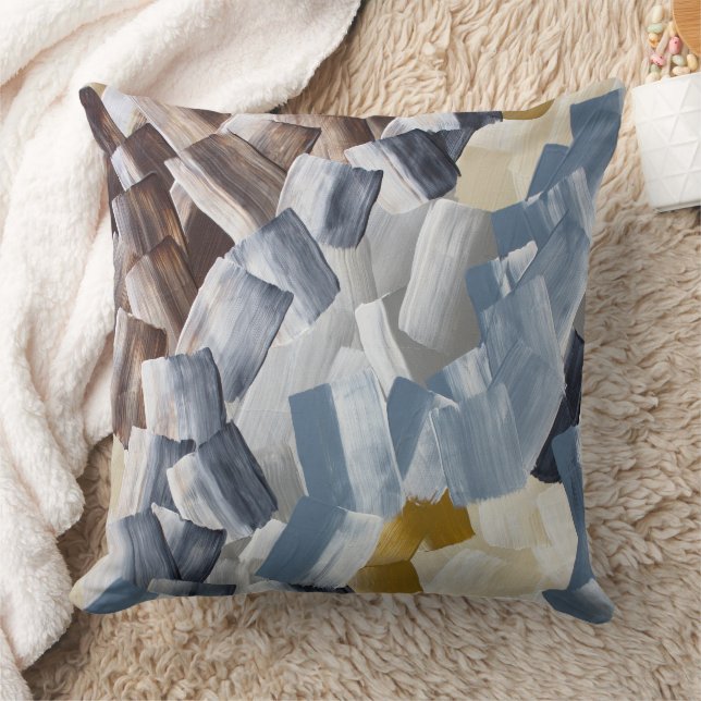 Coussin Traits de pinceau abstraits dans des tons neutres  (Couverture)