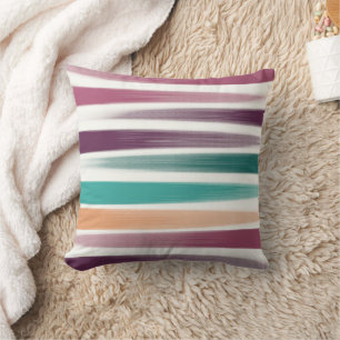 Coussin Traits modernes abstraits coups de pinceau violet