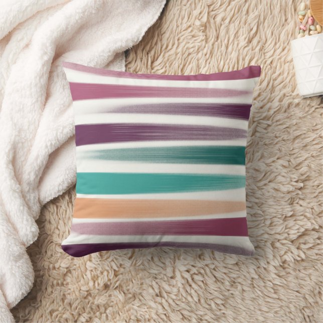 Coussin Traits modernes abstraits coups de pinceau violet  (Couverture)