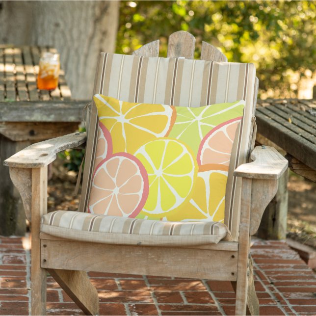 Coussin Tranche de Citron d'Été (Chaise)