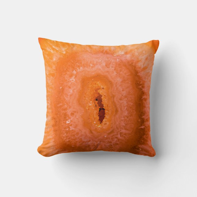 Coussin Tranche de géométrie orange Abstraite (Recto)