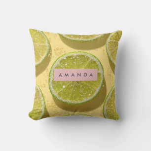 Coussin Tranches de Citron Pailleté Personnalisées Étincel
