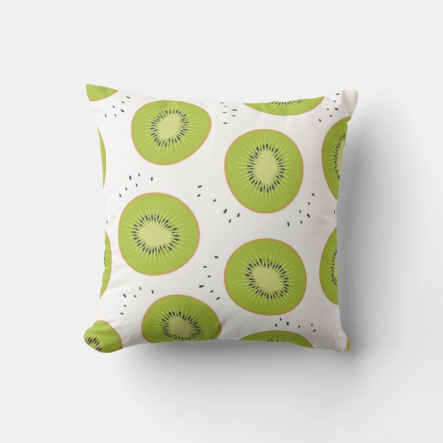 Coussin Tranches de fruits Kiwi, illustration transparente (Recto)