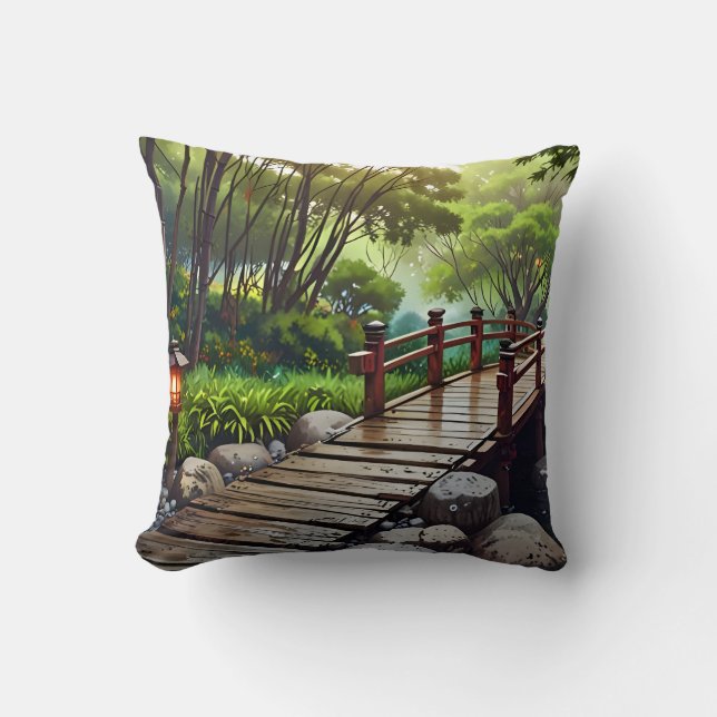 Coussin Tranquille - Jardin Japonais (Recto)