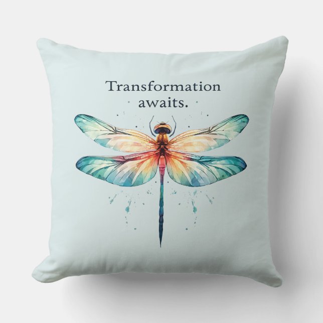 Coussin Transformation Attend - libellule colorée (Recto)