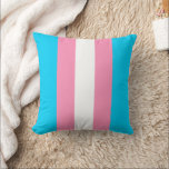 Coussin  Transgender Stripes Flag Birthday<br><div class="desc">Fun throw pillow in light blue,  pink and white stripes to stand for the transgender flag colors.</div>