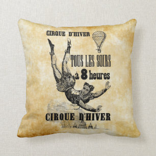 Coussin Trapèze volant Acrobat du Cirque de France Art Vin