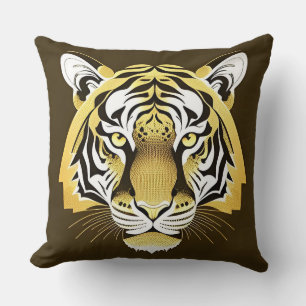 Coussin Travail d'art du tigre ornemental doré